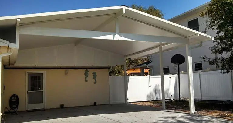 Carport installed on a home