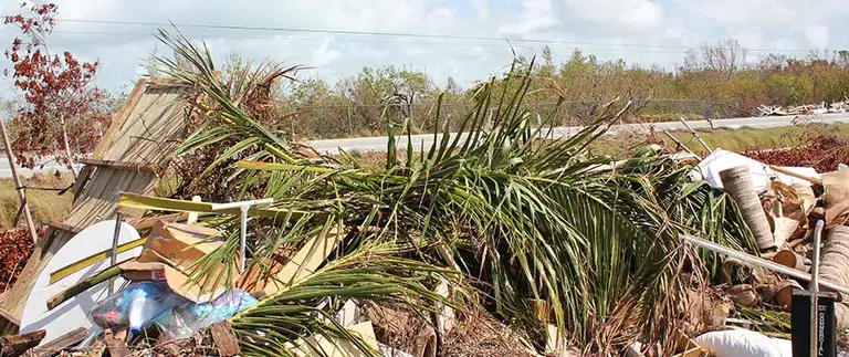Patio furniture destroyed during a storm