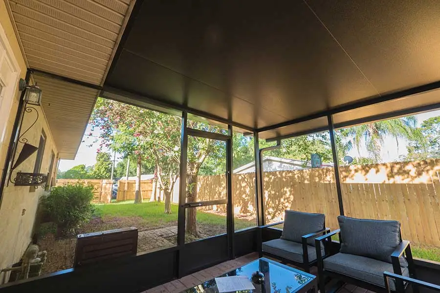 Interior of the new screen room in Lakeland