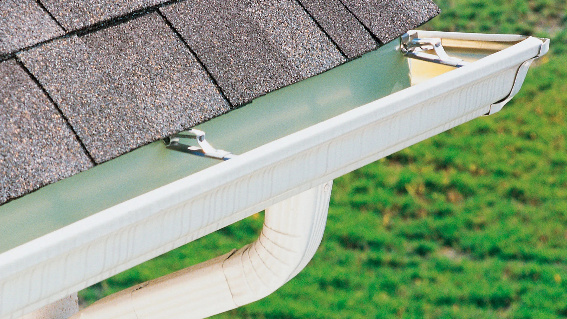 Rain gutters on the roof of a Lakeland, FL home